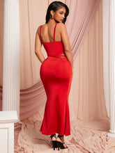 Women's Contrast Lace Camisole Top And Fishtail Midi Skirt 2 Piece Fitted Set